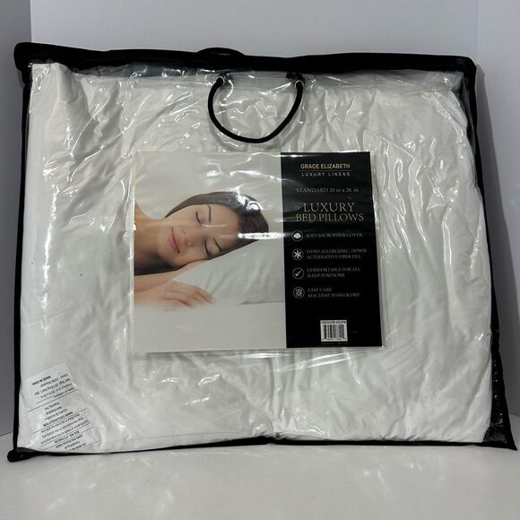 Grace Elizabeth Luxury Bed Pillow Standard 20” x 26” - Picture 1 of 6